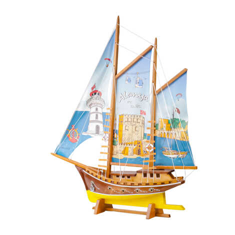 Alanya Themed Wooden Sailboat Model Ab2 - 2