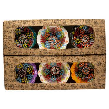 Set of Six 8 cm Embossed Daisy Bowls