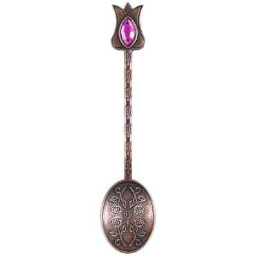 Myros - Altılı Zamak Taşlı Çay Kaşığı