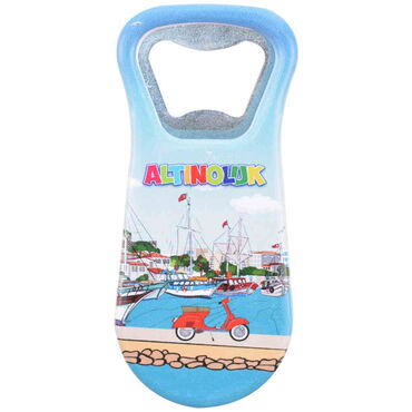 Myros - Altinoluk Themed Customised Uv Printed Plastic Base Plastic Base Bottle Opener 95x43 mm