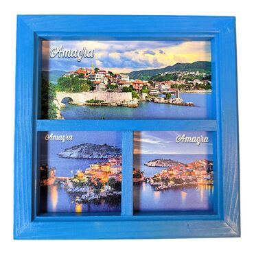 Toptan Amasra Temalı Ahşap Üçlü Çerçeve 210x210 mm - Thumbnail