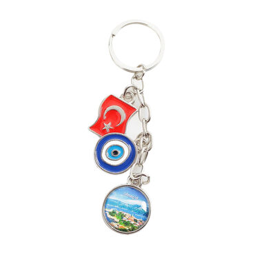 Amasra Themed Metal Evil Eye Enamel Keychain - 3