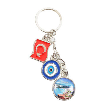 Amasra Themed Metal Evil Eye Enamel Keychain - 5
