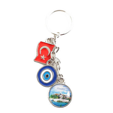 Amasra Themed Metal Evil Eye Enamel Keychain - 6