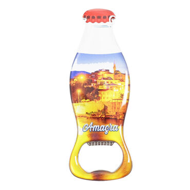 Amasra Themed Coke Bottle Shaped Metal Magnetic Bottle Opener 120x41 mm - 2