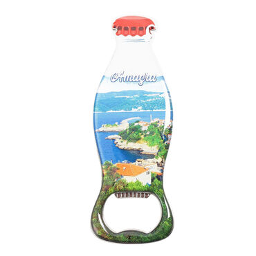 Amasra Themed Coke Bottle Shaped Metal Magnetic Bottle Opener 120x41 mm - 3