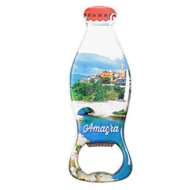 Amasra Themed Coke Bottle Shaped Metal Magnetic Bottle Opener 120x41 mm - 4