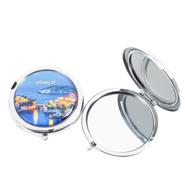 Amasra Themed Customised Metal Epoxy Travel Make Up Compact Mirror 70x11 mm - 2