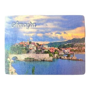 Amasra Themed Wooden Uv Printed  Souvenir Fridge Magnet 93x68 mm - 4