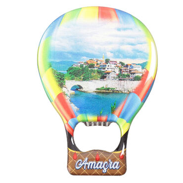 Amasra Themed Baloon Shaped Metal Magnetic Bottle Opener 102x73 mm - Thumbnail