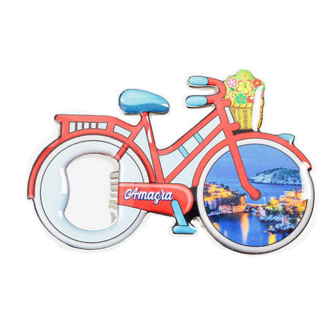 Amasra Themed Bicycle Shaped Metal Magnetic Bottle Opener 100x65 mm - 4