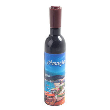 Amasra Themed Bottle Shaped Metal Wine Bottle Corkscrew Opener-Magnetic 115x25x25 mm - Thumbnail