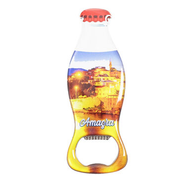 Amasra Themed Coke Bottle Shaped Metal Magnetic Bottle Opener 120x41 mm - Thumbnail