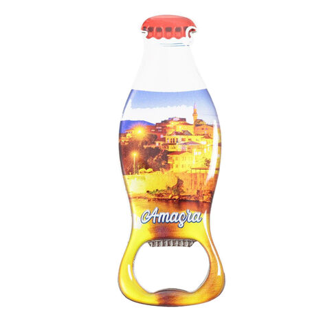 Amasra Themed Coke Bottle Shaped Metal Magnetic Bottle Opener 120x41 mm