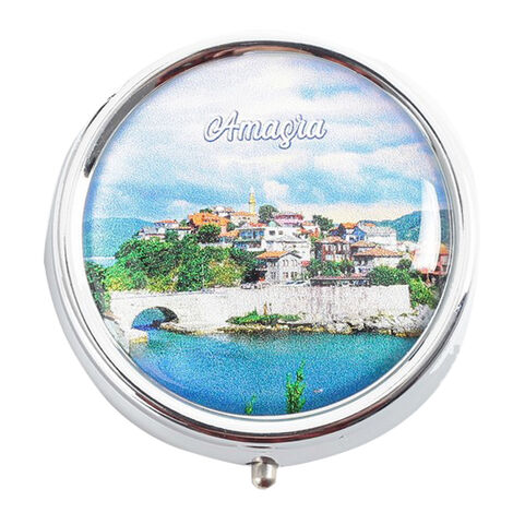 Amasra Themed Customised Epoxy Round Pill Box 50x15 mm