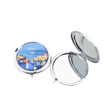 Amasra Themed Customised Metal Epoxy Travel Make Up Compact Mirror 70x11 mm - Thumbnail