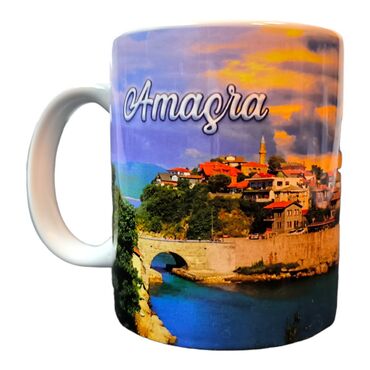 Amasra Themed Customised Porcelain Souvenir Travel Mug 80x95 mm - Thumbnail