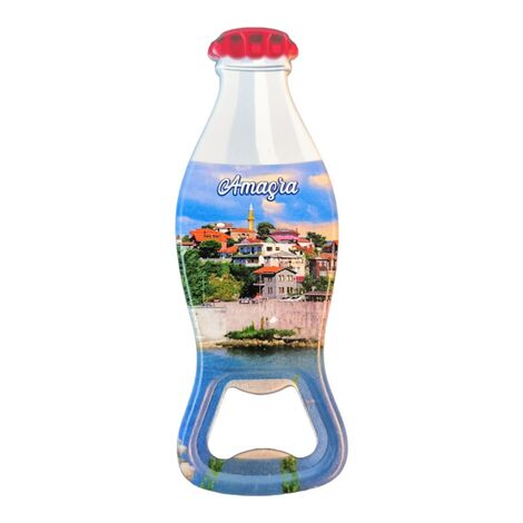 Amasra Themed Customised Uv Printed Coca Cola Bottle Shape Plastic Base Bottle Opener 42x120 mm