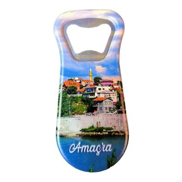 Myros - Amasra Themed Customised Uv Printed Plastic Base Plastic Base Bottle Opener 95x43 mm