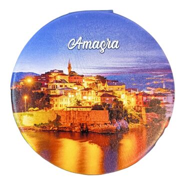 Myros - Amasra Themed Customised Uv Printed Round Compact Mirror 72x11 mm