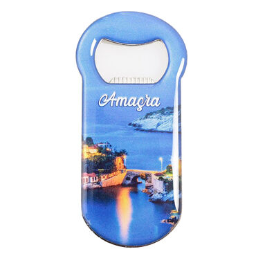 Amasra Themed Customizable Metal Magnetic Bottle Opener 90x45 mm - Thumbnail