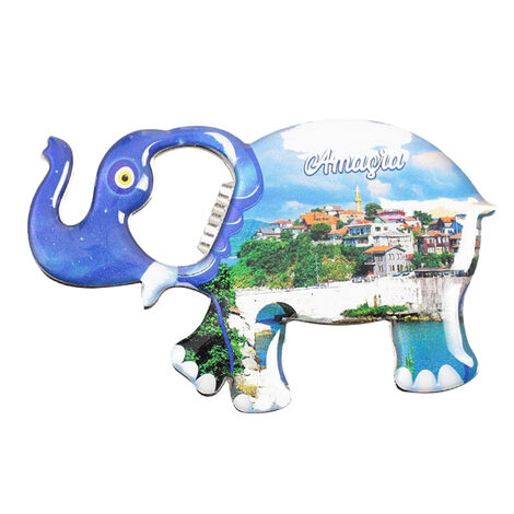 Amasra Themed Elephant Shaped Metal Magnetic Bottle Opener 98x61 mm - 3