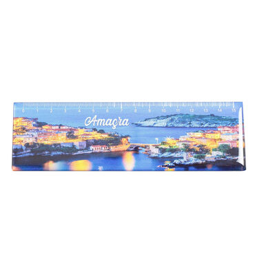 Amasra Themed Epoxy Dome Souvenir Magnetic Ruler Magnet 165x50 mm - Myros