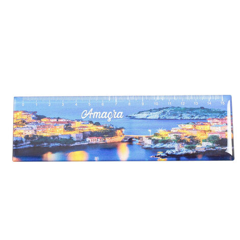 Amasra Themed Epoxy Dome Souvenir Magnetic Ruler Magnet 165x50 mm - 2