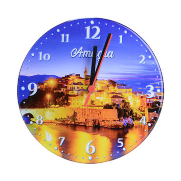 Amasra Themed Epoxy Wall Clock Home Decoration 20 Cm - Thumbnail