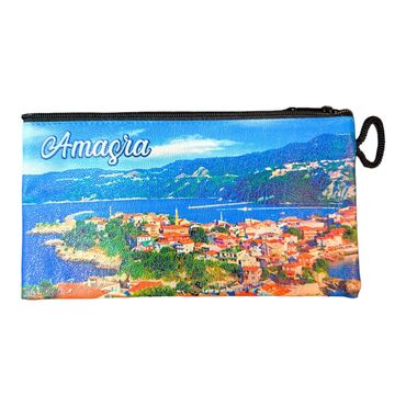 Amasra Themed Turkish Woven Wallet 183x97x8 mm - Thumbnail