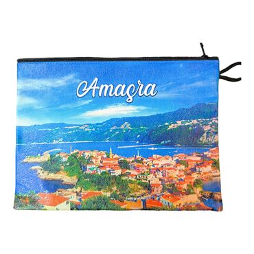 Amasra Themed Turkish Woven Wallet 215x155x8 mm - Thumbnail