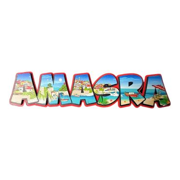 Amasra Themed Wooden UV Printed City Name Letter Fridge Magnet - Thumbnail