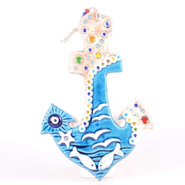 Myros - Anchor Themed Nautical Ceramics Sixth Size Wall Hanging