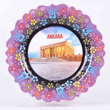Ankara Themed Turkish Ceramic Plate With Epoxy 18 Cm - 5