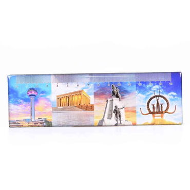 Ankara Themed Epoxy Dome Souvenir Magnetic Ruler Magnet 165x50 mm - 2