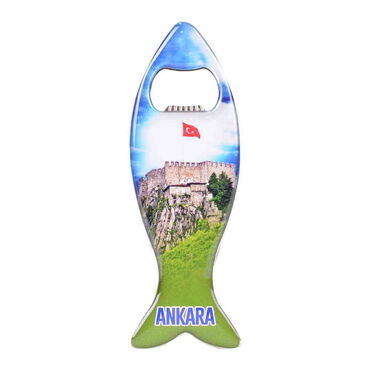 Ankara Themed Fish Shaped Metal Magnetic Bottle Opener 120x43 mm - 8