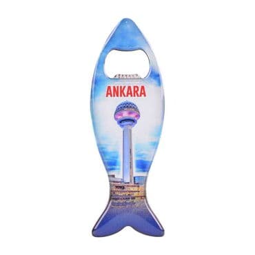Ankara Themed Fish Shaped Metal Magnetic Bottle Opener 120x43 mm - 12