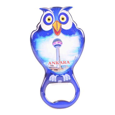 Ankara Themed Owl Shaped Metal Magnetic Bottle Opener 88x47 mm - 4