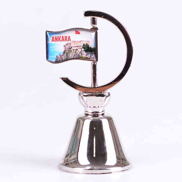 Ankara Themed Collectible Souvenir Double Face Metal Spinner Flag Bell 44x96 mm - 3