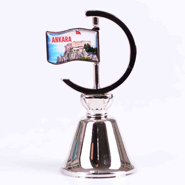 Ankara Themed Collectible Souvenir Double Face Metal Spinner Flag Bell 44x96 mm - 5