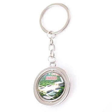Ankara Themed Metal Spinner Keychain 38x100 mm