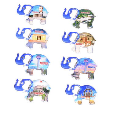 Ankara Themed Elephant Shaped Metal Magnetic Bottle Opener 98x61 mm - 2