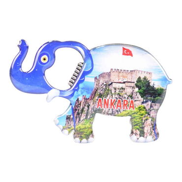 Ankara Themed Elephant Shaped Metal Magnetic Bottle Opener 98x61 mm - 3