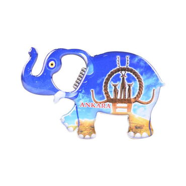 Ankara Themed Elephant Shaped Metal Magnetic Bottle Opener 98x61 mm - 4