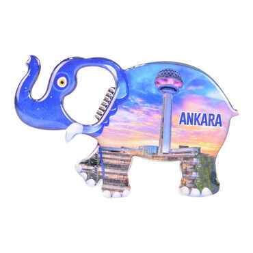 Ankara Themed Elephant Shaped Metal Magnetic Bottle Opener 98x61 mm - 6