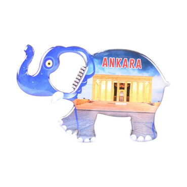 Ankara Themed Elephant Shaped Metal Magnetic Bottle Opener 98x61 mm - 10