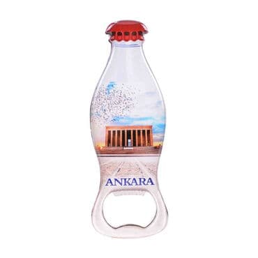 Ankara Themed Coke Bottle Shaped Metal Magnetic Bottle Opener 120x41 mm - 6