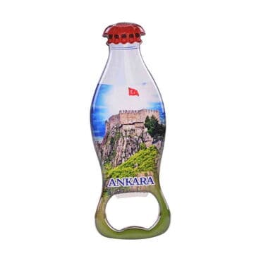 Ankara Themed Coke Bottle Shaped Metal Magnetic Bottle Opener 120x41 mm - 7