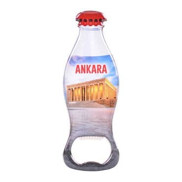 Ankara Themed Coke Bottle Shaped Metal Magnetic Bottle Opener 120x41 mm - 8