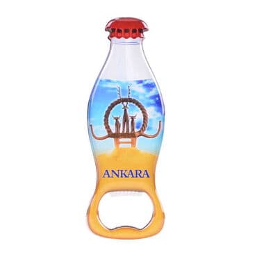 Ankara Themed Coke Bottle Shaped Metal Magnetic Bottle Opener 120x41 mm - 9